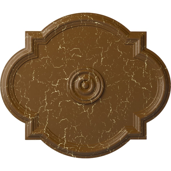 Ekena Millwork Waltz Ceiling Medallion (Canopies up to 5 1/4"), 24"W x 20 1/2"H x 1 1/8"P, Smokey Topaz Crackle CM24WASTC - main